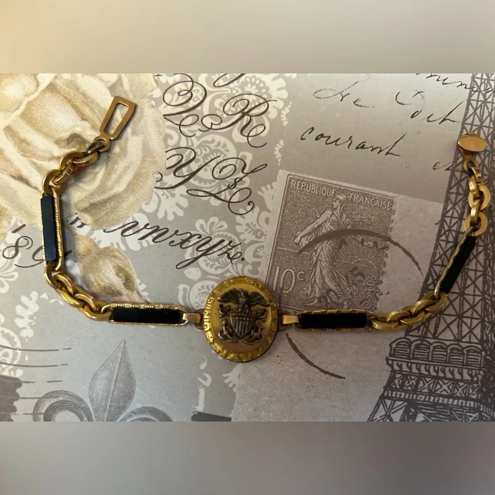 Vintage UNITED STATES NAVY WWII Sweetheart bracelet
